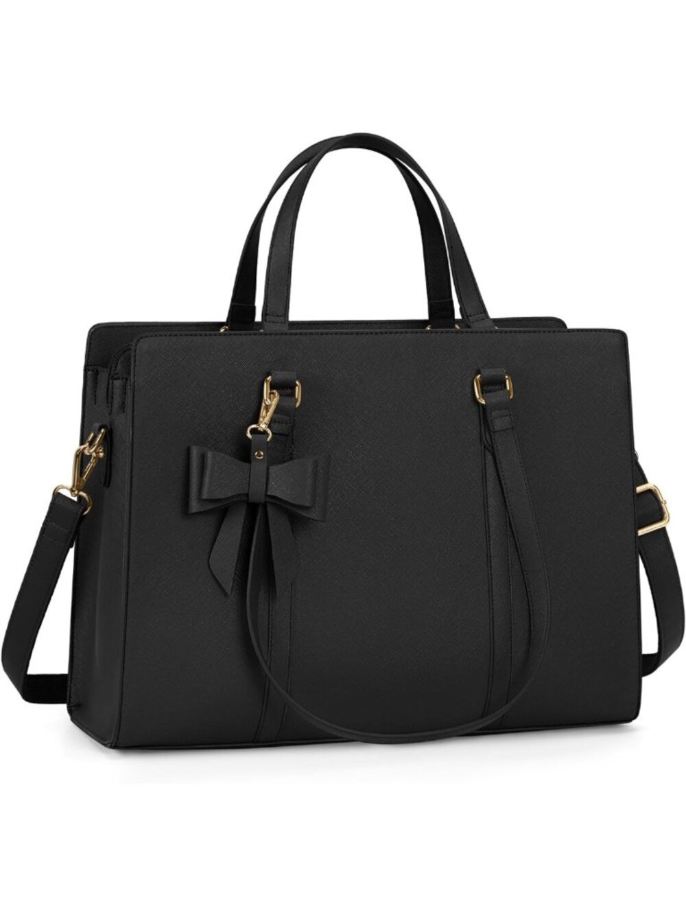 Stylish 15.6" Leather Laptop Tote Bag for Women | Work & Travel Essential